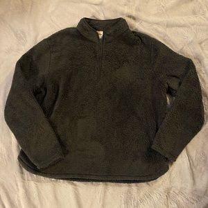 Grey fuzzy quarter zip